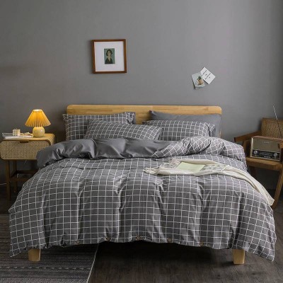 japan simple stripe check designs printed sheet set bedding set